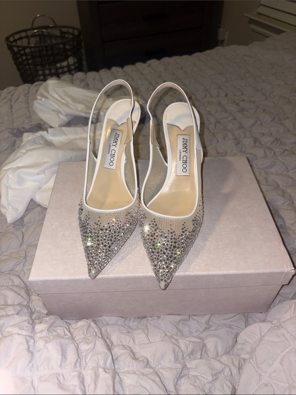 Love Sling Back 85
White Mesh Slingbacks with Dégradé Galaxy Crystals